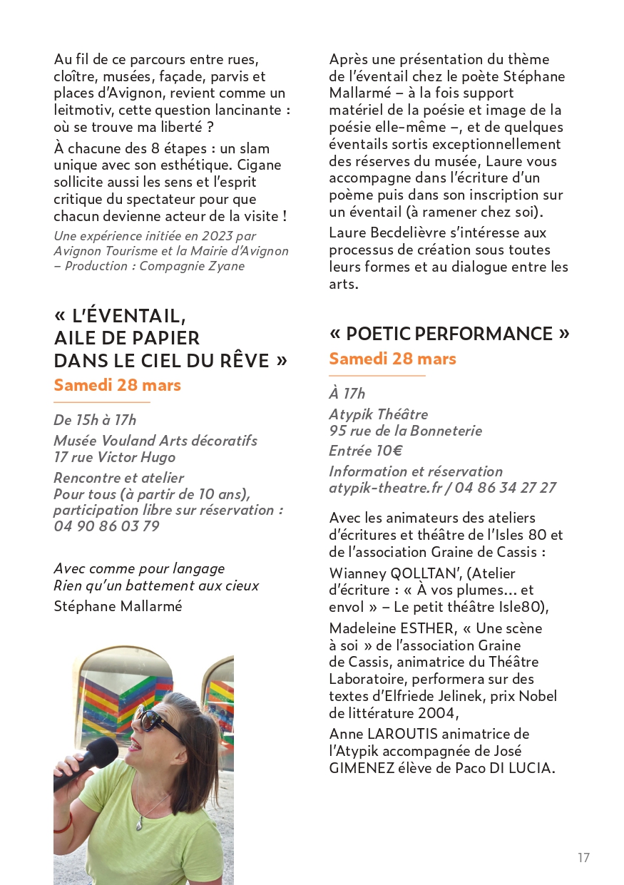 Extrait de programmation de la mairie d'Avignon